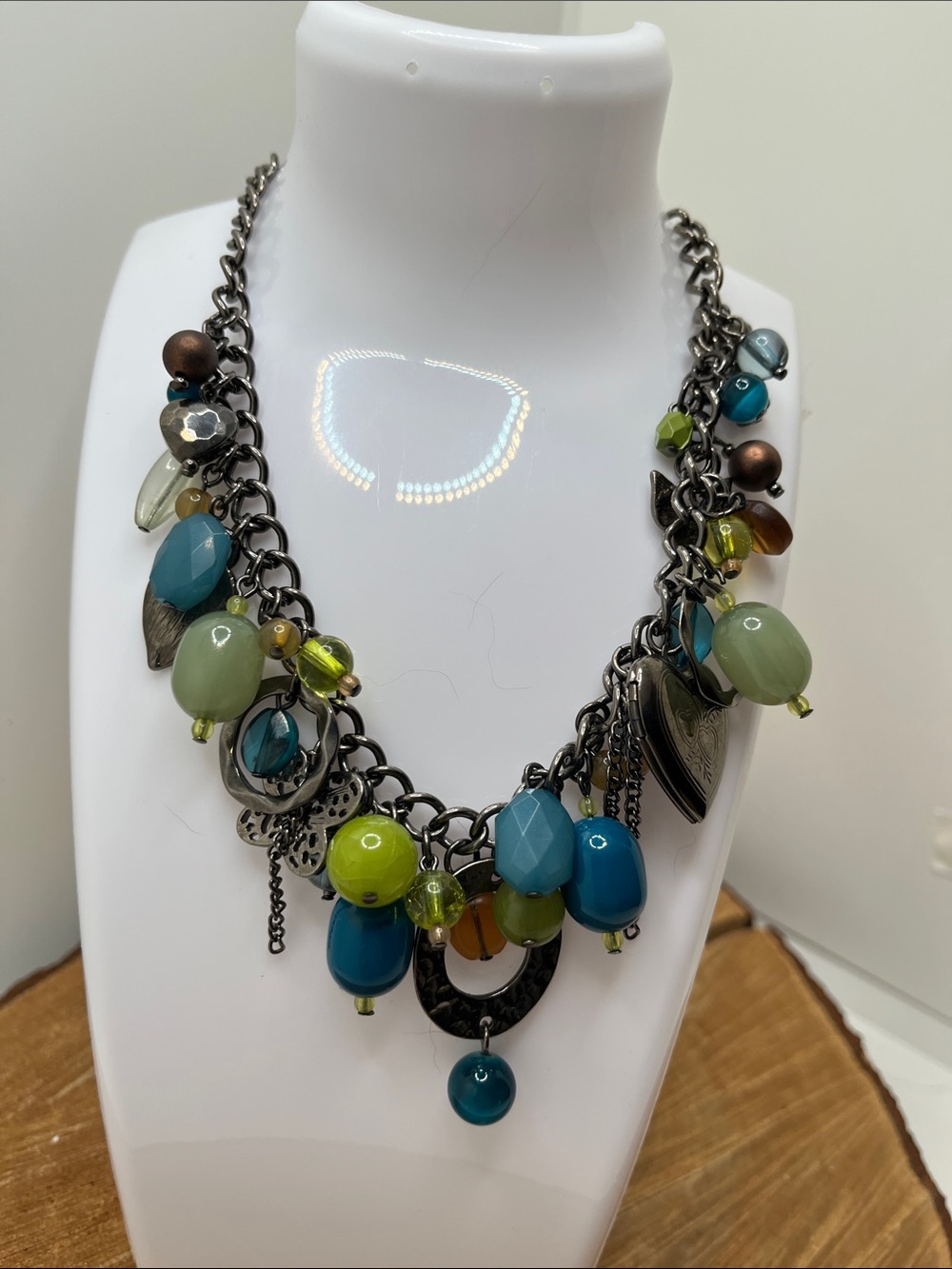 Women's Multicolor Bead Charm Statement Necklace - Untitled Brand
